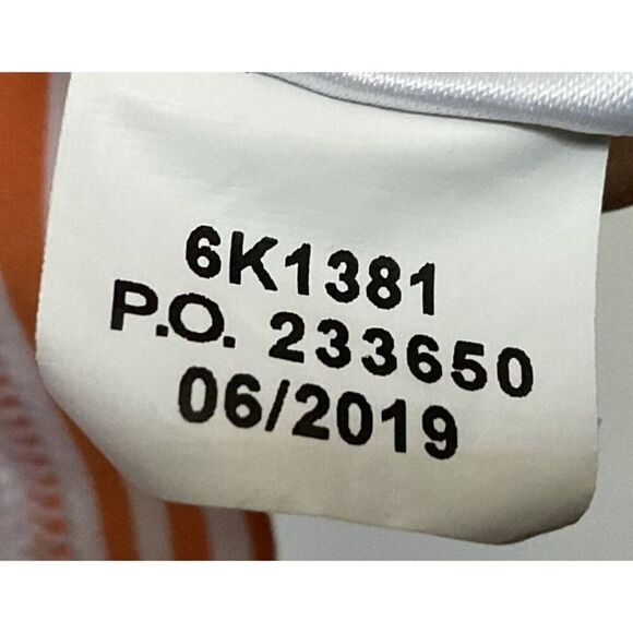 Vineyard Vines Men's XL Orange & White Striped Polo Shirt, style 6K1381 - Picture 7 of 11